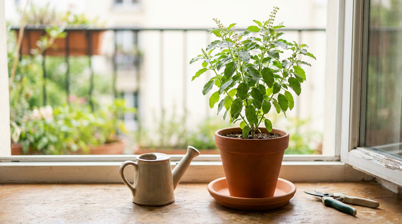 How to Care for a Tulasī Plant at Home 7EC0fVgBSC1vMk5rc5e7